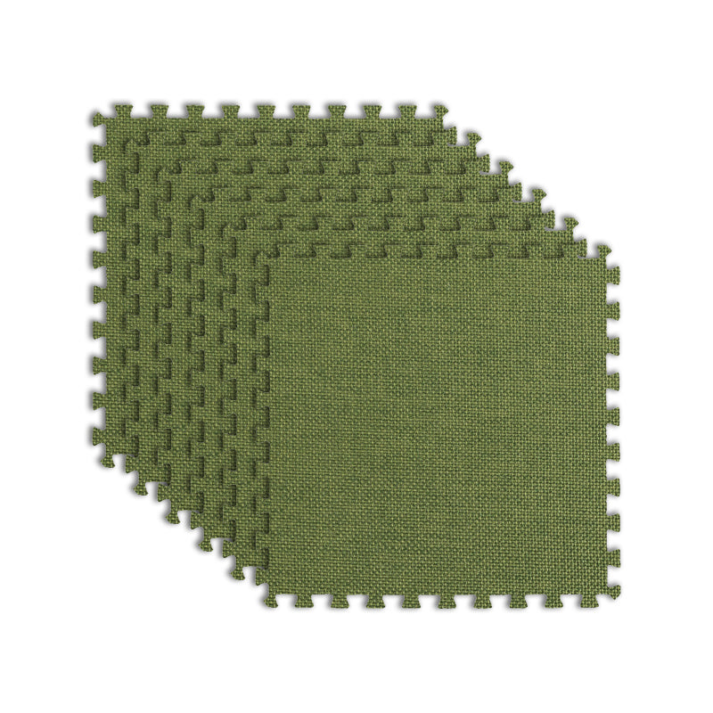 Modern Floor Tile Foam Interlocking Stain Resistant Indoor Floor Carpet Tile Army Green 24"L x 24"W Clearhalo 'Carpet Tiles & Carpet Squares' 'carpet_tiles_carpet_squares' 'Flooring 'Home Improvement' 'home_improvement' 'home_improvement_carpet_tiles_carpet_squares' Walls and Ceiling' 7184723