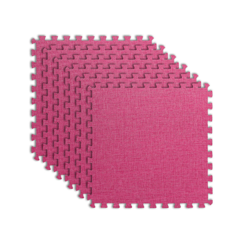 Modern Floor Tile Foam Interlocking Stain Resistant Indoor Floor Carpet Tile Light Rose Red 24"L x 24"W Clearhalo 'Carpet Tiles & Carpet Squares' 'carpet_tiles_carpet_squares' 'Flooring 'Home Improvement' 'home_improvement' 'home_improvement_carpet_tiles_carpet_squares' Walls and Ceiling' 7184747