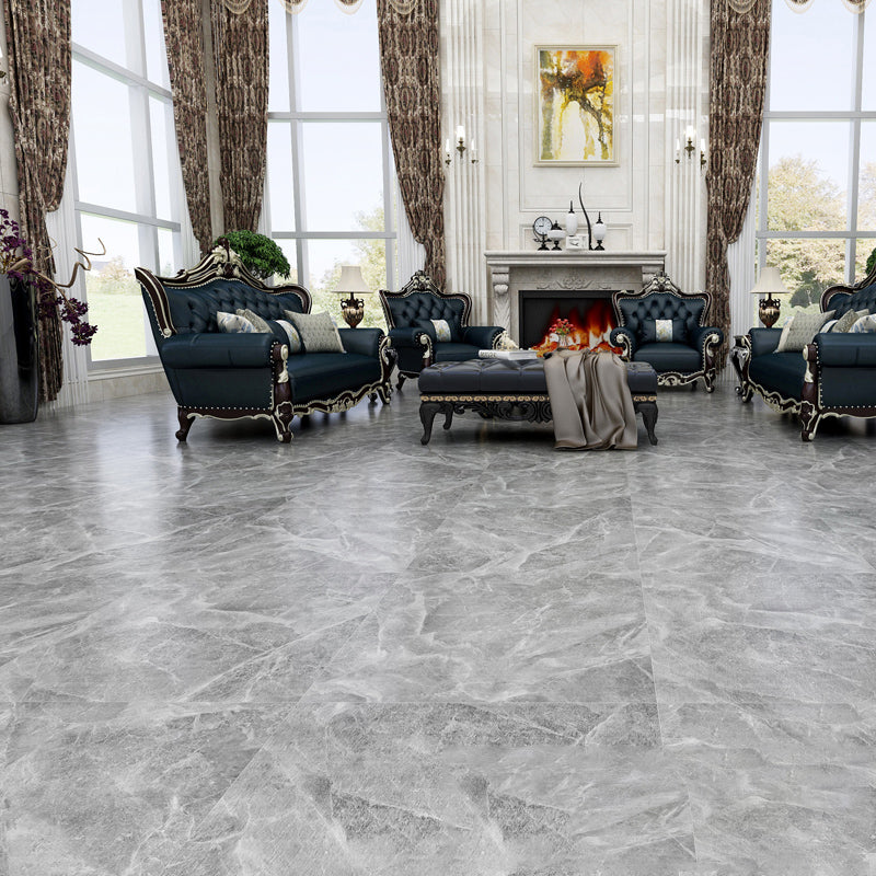 Peel & Stick Vinyl Flooring Low Gloss Marble Look Vinyl Flooring Silver Gray Clearhalo 'Flooring 'Home Improvement' 'home_improvement' 'home_improvement_vinyl_flooring' 'Vinyl Flooring' 'vinyl_flooring' Walls and Ceiling' 7184792
