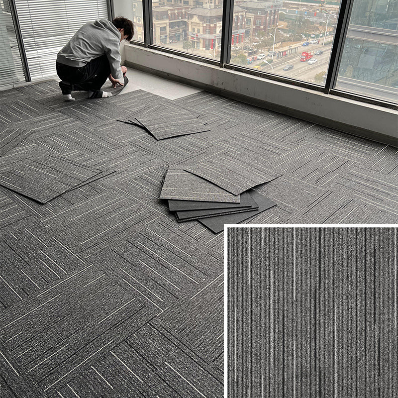 Modern Carpet Floor Tile Self Adhesive Level Loop Fade Resistant Carpet Tile Heather Gray Clearhalo 'Carpet Tiles & Carpet Squares' 'carpet_tiles_carpet_squares' 'Flooring 'Home Improvement' 'home_improvement' 'home_improvement_carpet_tiles_carpet_squares' Walls and Ceiling' 7184811