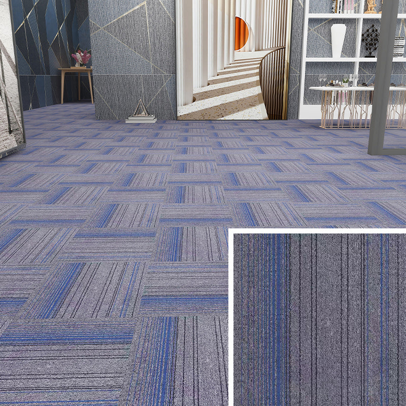 Modern Carpet Floor Tile Self Adhesive Level Loop Fade Resistant Carpet Tile Grey Blue Asphalt Clearhalo 'Carpet Tiles & Carpet Squares' 'carpet_tiles_carpet_squares' 'Flooring 'Home Improvement' 'home_improvement' 'home_improvement_carpet_tiles_carpet_squares' Walls and Ceiling' 7184819