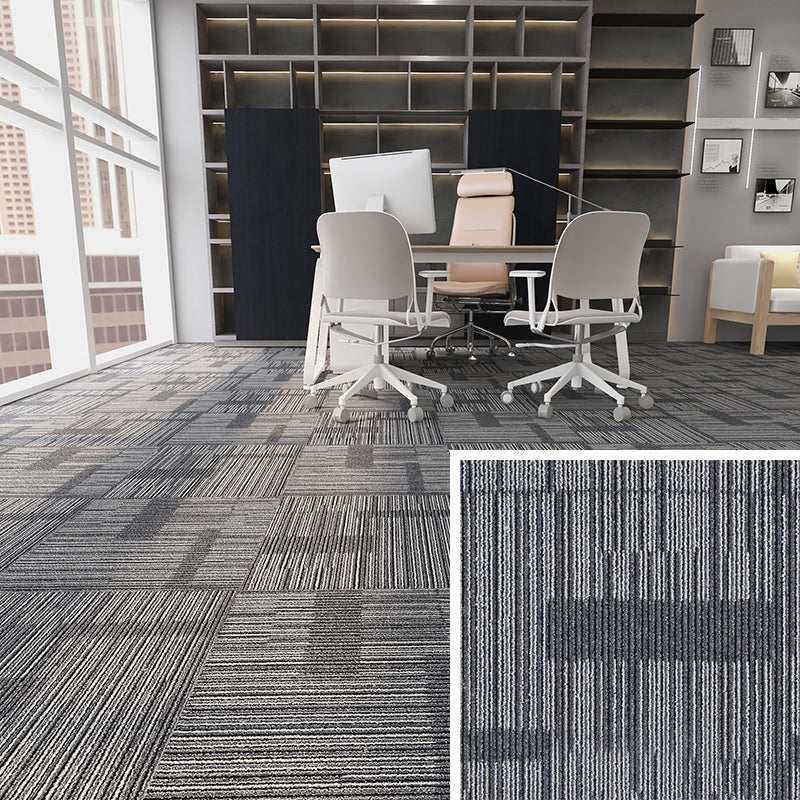 Modern Carpet Floor Tile Self Adhesive Level Loop Fade Resistant Carpet Tile Black White Gray Clearhalo 'Carpet Tiles & Carpet Squares' 'carpet_tiles_carpet_squares' 'Flooring 'Home Improvement' 'home_improvement' 'home_improvement_carpet_tiles_carpet_squares' Walls and Ceiling' 7184821