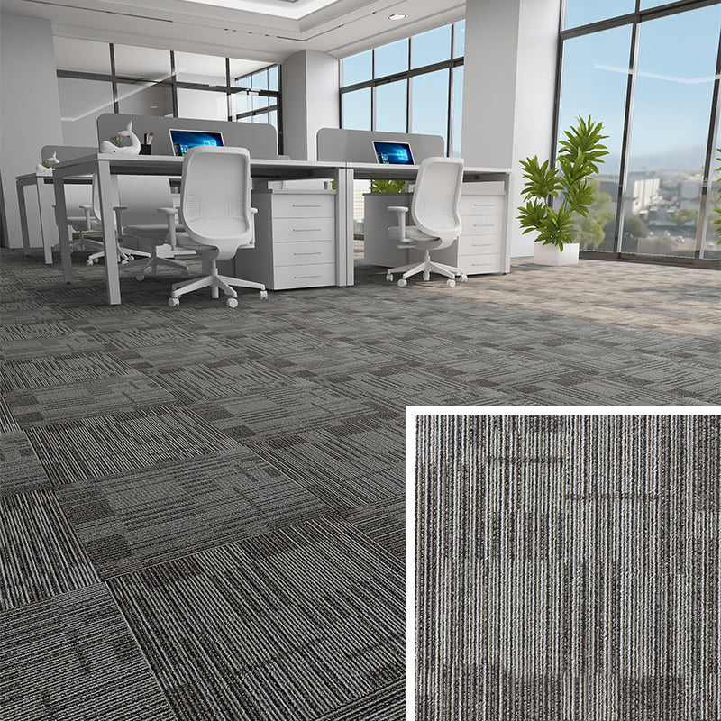 Modern Carpet Floor Tile Self Adhesive Level Loop Fade Resistant Carpet Tile Dark Gray Clearhalo 'Carpet Tiles & Carpet Squares' 'carpet_tiles_carpet_squares' 'Flooring 'Home Improvement' 'home_improvement' 'home_improvement_carpet_tiles_carpet_squares' Walls and Ceiling' 7184825