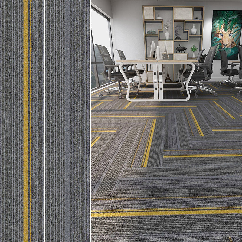 Modern Carpet Floor Tile Self Adhesive Level Loop Fade Resistant Carpet Tile Gray-Yellow Clearhalo 'Carpet Tiles & Carpet Squares' 'carpet_tiles_carpet_squares' 'Flooring 'Home Improvement' 'home_improvement' 'home_improvement_carpet_tiles_carpet_squares' Walls and Ceiling' 7184826