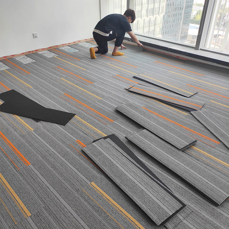 Modern Carpet Floor Tile Self Adhesive Level Loop Fade Resistant Carpet Tile Gray-Orange Clearhalo 'Carpet Tiles & Carpet Squares' 'carpet_tiles_carpet_squares' 'Flooring 'Home Improvement' 'home_improvement' 'home_improvement_carpet_tiles_carpet_squares' Walls and Ceiling' 7184828