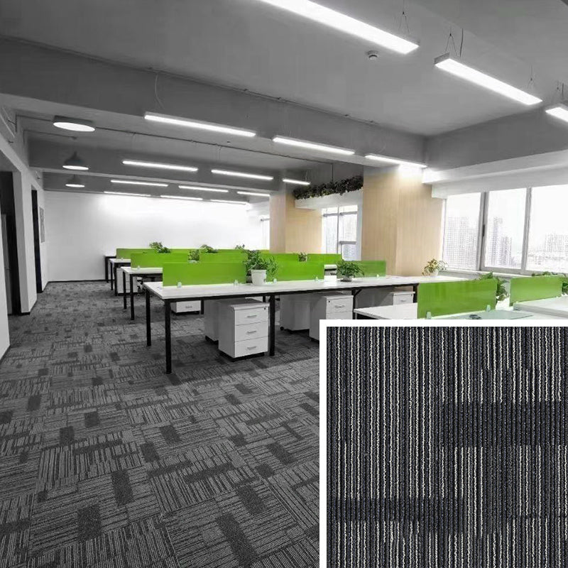 Modern Carpet Floor Tile Self Adhesive Level Loop Fade Resistant Carpet Tile Gray Black Clearhalo 'Carpet Tiles & Carpet Squares' 'carpet_tiles_carpet_squares' 'Flooring 'Home Improvement' 'home_improvement' 'home_improvement_carpet_tiles_carpet_squares' Walls and Ceiling' 7184830