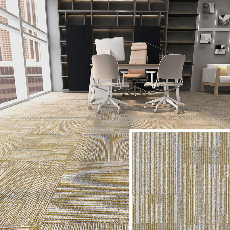 Modern Carpet Floor Tile Self Adhesive Level Loop Fade Resistant Carpet Tile Beige Clearhalo 'Carpet Tiles & Carpet Squares' 'carpet_tiles_carpet_squares' 'Flooring 'Home Improvement' 'home_improvement' 'home_improvement_carpet_tiles_carpet_squares' Walls and Ceiling' 7184836