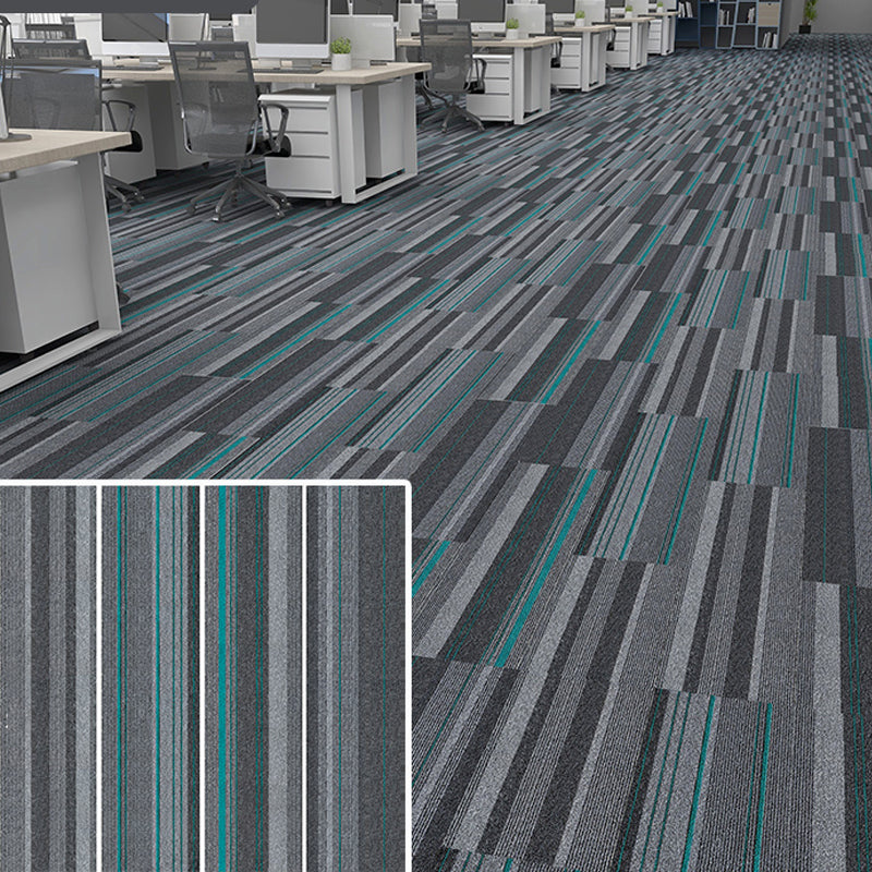 Modern Carpet Floor Tile Self Adhesive Level Loop Fade Resistant Carpet Tile Black-Grey-Green Asphalt Clearhalo 'Carpet Tiles & Carpet Squares' 'carpet_tiles_carpet_squares' 'Flooring 'Home Improvement' 'home_improvement' 'home_improvement_carpet_tiles_carpet_squares' Walls and Ceiling' 7184842