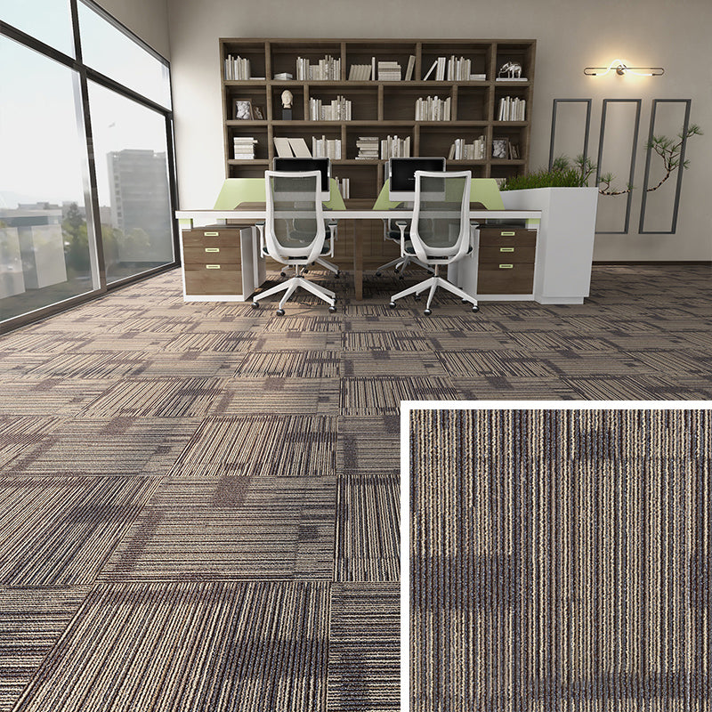 Modern Carpet Floor Tile Self Adhesive Level Loop Fade Resistant Carpet Tile Light Grey-Yellow Clearhalo 'Carpet Tiles & Carpet Squares' 'carpet_tiles_carpet_squares' 'Flooring 'Home Improvement' 'home_improvement' 'home_improvement_carpet_tiles_carpet_squares' Walls and Ceiling' 7184846