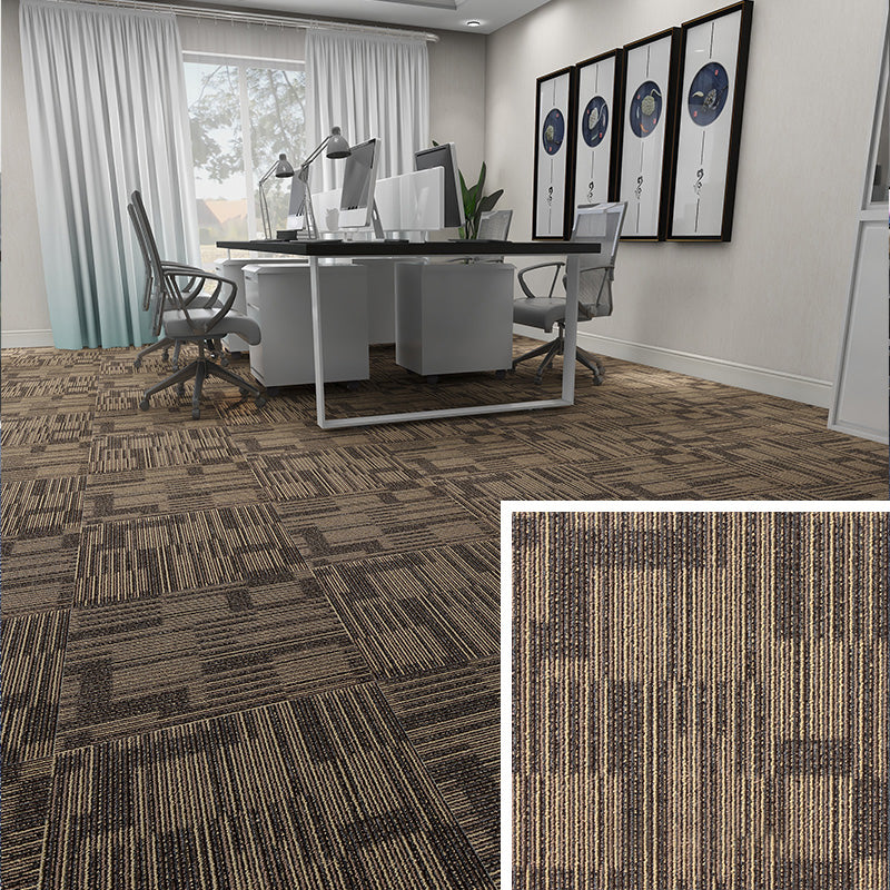 Modern Carpet Floor Tile Self Adhesive Level Loop Fade Resistant Carpet Tile Brown Clearhalo 'Carpet Tiles & Carpet Squares' 'carpet_tiles_carpet_squares' 'Flooring 'Home Improvement' 'home_improvement' 'home_improvement_carpet_tiles_carpet_squares' Walls and Ceiling' 7184849