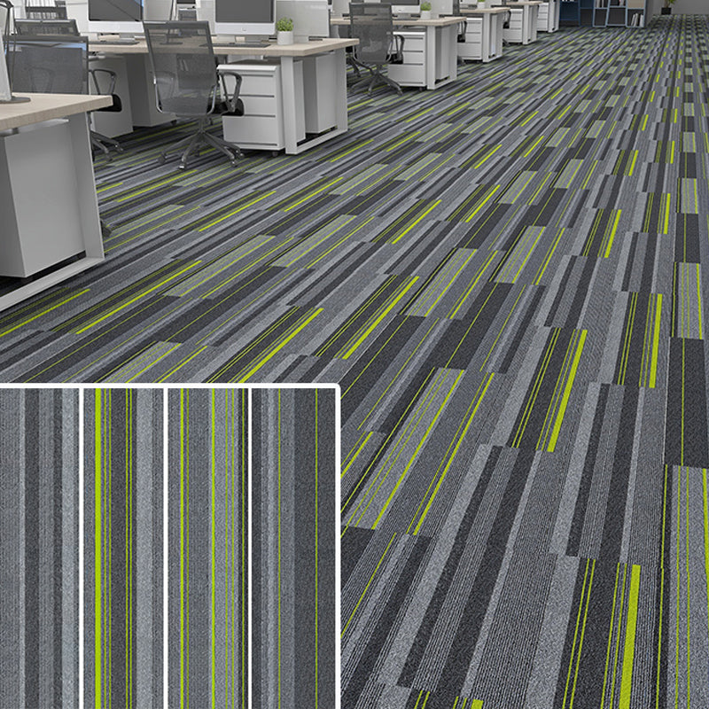 Modern Carpet Floor Tile Self Adhesive Level Loop Fade Resistant Carpet Tile Yellow-Gray-Green Asphalt Clearhalo 'Carpet Tiles & Carpet Squares' 'carpet_tiles_carpet_squares' 'Flooring 'Home Improvement' 'home_improvement' 'home_improvement_carpet_tiles_carpet_squares' Walls and Ceiling' 7184861