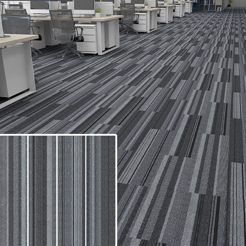 Modern Carpet Floor Tile Self Adhesive Level Loop Fade Resistant Carpet Tile Gray Black White Asphalt Clearhalo 'Carpet Tiles & Carpet Squares' 'carpet_tiles_carpet_squares' 'Flooring 'Home Improvement' 'home_improvement' 'home_improvement_carpet_tiles_carpet_squares' Walls and Ceiling' 7184864