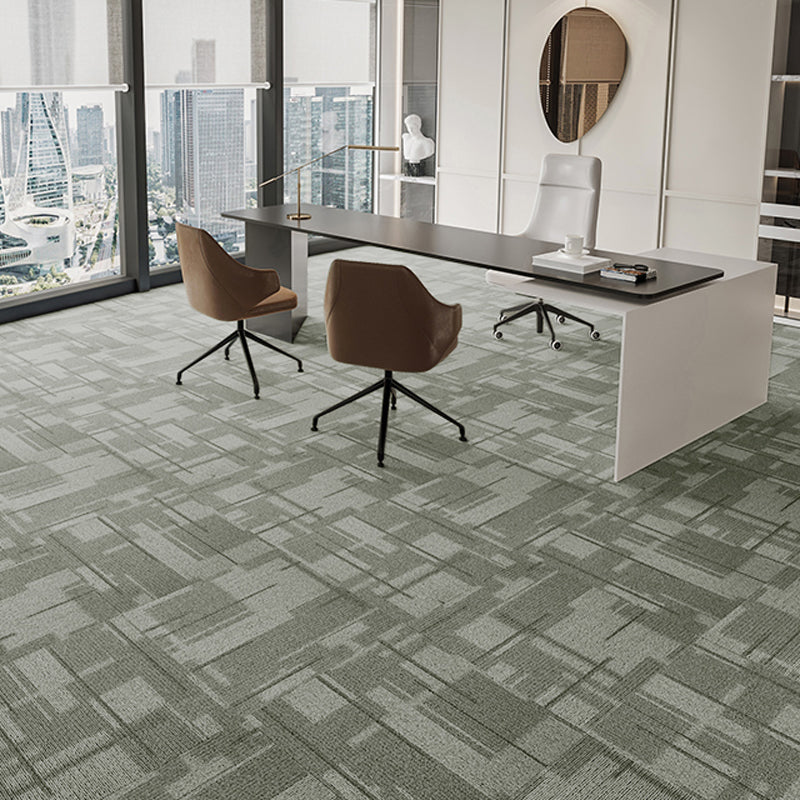 Indoor Carpet Tiles Level Loop Carpet Tiles with Fire Resistant Light Green 40-Piece Set Asphalt Clearhalo 'Carpet Tiles & Carpet Squares' 'carpet_tiles_carpet_squares' 'Flooring 'Home Improvement' 'home_improvement' 'home_improvement_carpet_tiles_carpet_squares' Walls and Ceiling' 7185056