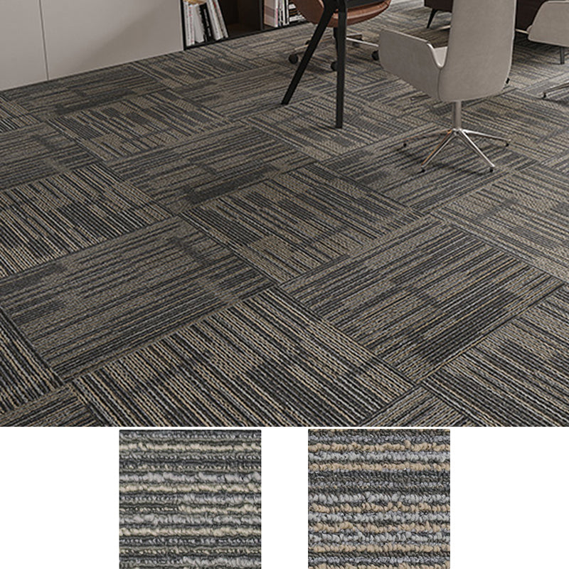 Indoor Carpet Tiles Level Loop Carpet Tiles with Fire Resistant Yellow-Brown 40-Piece Set Clearhalo 'Carpet Tiles & Carpet Squares' 'carpet_tiles_carpet_squares' 'Flooring 'Home Improvement' 'home_improvement' 'home_improvement_carpet_tiles_carpet_squares' Walls and Ceiling' 7185063