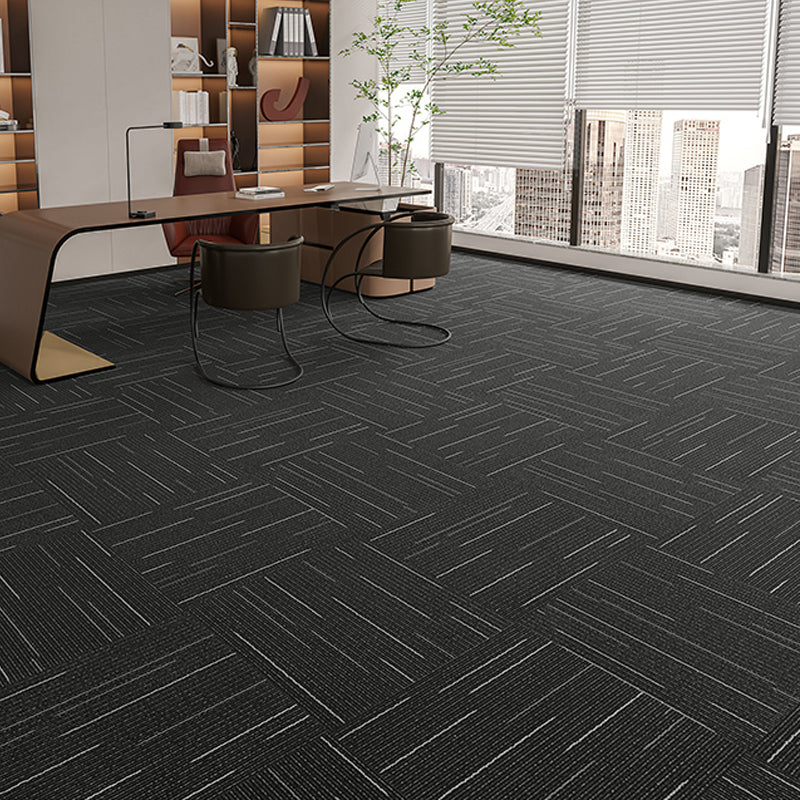 Indoor Carpet Tiles Level Loop Carpet Tiles with Fire Resistant Black 40-Piece Set Clearhalo 'Carpet Tiles & Carpet Squares' 'carpet_tiles_carpet_squares' 'Flooring 'Home Improvement' 'home_improvement' 'home_improvement_carpet_tiles_carpet_squares' Walls and Ceiling' 7185069