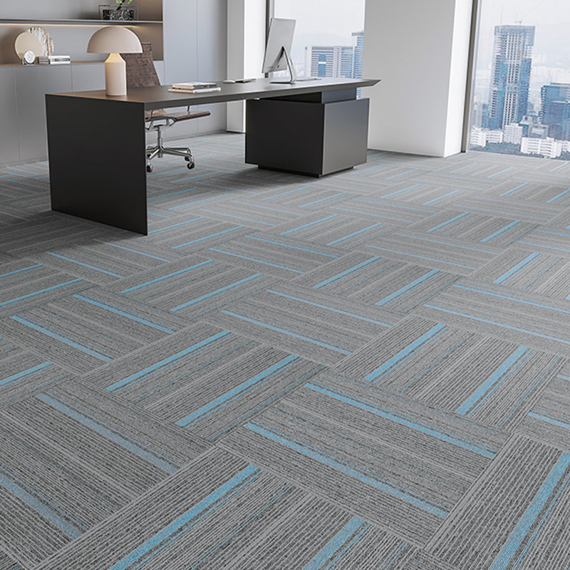 Indoor Carpet Tiles Level Loop Carpet Tiles with Fire Resistant Grey Blue 40-Piece Set Clearhalo 'Carpet Tiles & Carpet Squares' 'carpet_tiles_carpet_squares' 'Flooring 'Home Improvement' 'home_improvement' 'home_improvement_carpet_tiles_carpet_squares' Walls and Ceiling' 7185082