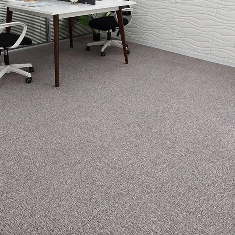 Indoor Carpet Tiles Level Loop Carpet Tiles with Fire Resistant Gray-Pink 40-Piece Set Clearhalo 'Carpet Tiles & Carpet Squares' 'carpet_tiles_carpet_squares' 'Flooring 'Home Improvement' 'home_improvement' 'home_improvement_carpet_tiles_carpet_squares' Walls and Ceiling' 7185083