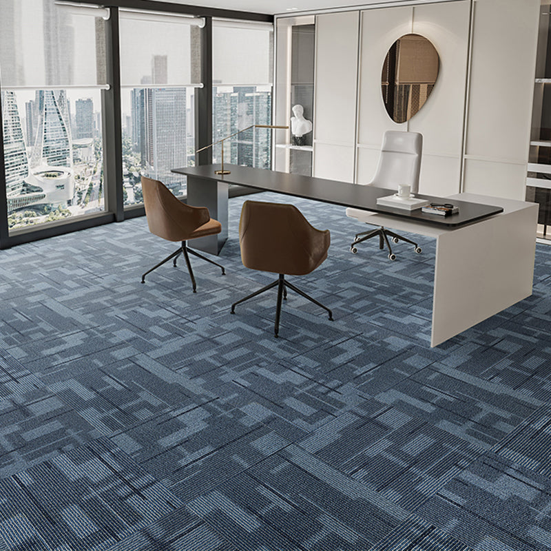 Indoor Carpet Tiles Level Loop Carpet Tiles with Fire Resistant Denim Blue 40-Piece Set Asphalt Clearhalo 'Carpet Tiles & Carpet Squares' 'carpet_tiles_carpet_squares' 'Flooring 'Home Improvement' 'home_improvement' 'home_improvement_carpet_tiles_carpet_squares' Walls and Ceiling' 7185100