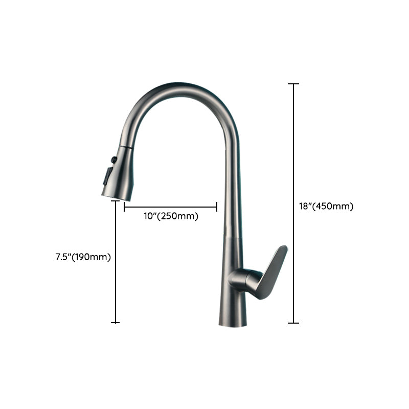 Pull Out Kitchen Faucet Single Handle 3 Function Faucet with Pull Out Sprayer Clearhalo 'Home Improvement' 'home_improvement' 'home_improvement_kitchen_faucets' 'Kitchen Faucets' 'Kitchen Remodel & Kitchen Fixtures' 'Kitchen Sinks & Faucet Components' 'kitchen_faucets' 7185377