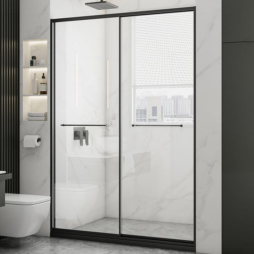 Transparent Tempered Shower Bath Door Double Sliding Framed Shower Doors Clearhalo 'Bathroom Remodel & Bathroom Fixtures' 'Home Improvement' 'home_improvement' 'home_improvement_shower_tub_doors' 'Shower and Tub Doors' 'shower_tub_doors' 'Showers & Bathtubs' 7187915