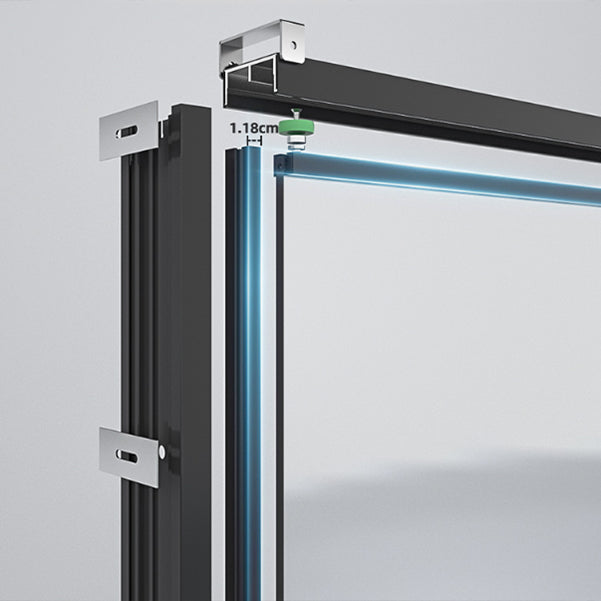 Transparent Tempered Shower Bath Door Double Sliding Framed Shower Doors Clearhalo 'Bathroom Remodel & Bathroom Fixtures' 'Home Improvement' 'home_improvement' 'home_improvement_shower_tub_doors' 'Shower and Tub Doors' 'shower_tub_doors' 'Showers & Bathtubs' 7187920