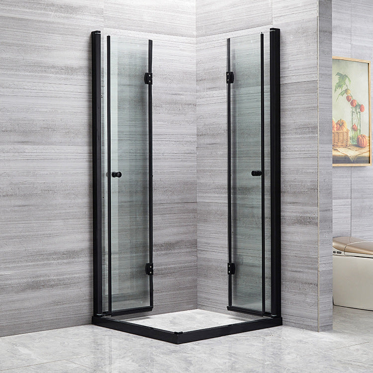 Semi Frameless Tempered Glass Shower Screen Folding Shower Door Clearhalo 'Bathroom Remodel & Bathroom Fixtures' 'Home Improvement' 'home_improvement' 'home_improvement_shower_tub_doors' 'Shower and Tub Doors' 'shower_tub_doors' 'Showers & Bathtubs' 7187934