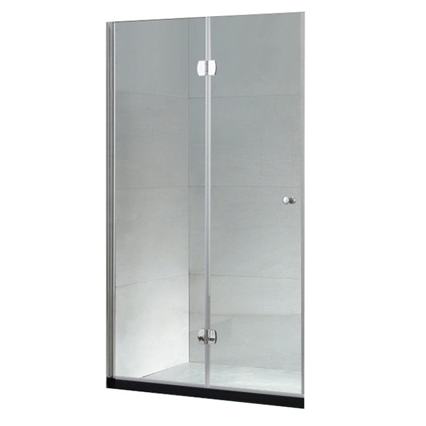 Semi Frameless Tempered Glass Shower Screen Folding Shower Door 39"L x 75"H Clearhalo 'Bathroom Remodel & Bathroom Fixtures' 'Home Improvement' 'home_improvement' 'home_improvement_shower_tub_doors' 'Shower and Tub Doors' 'shower_tub_doors' 'Showers & Bathtubs' 7187938