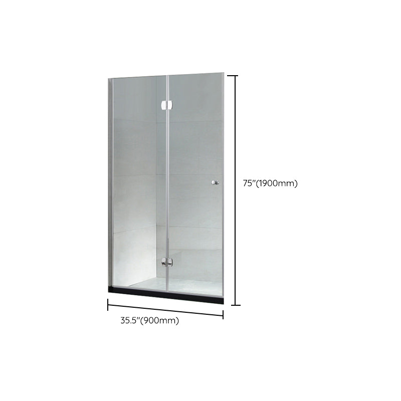 Semi Frameless Tempered Glass Shower Screen Folding Shower Door Clearhalo 'Bathroom Remodel & Bathroom Fixtures' 'Home Improvement' 'home_improvement' 'home_improvement_shower_tub_doors' 'Shower and Tub Doors' 'shower_tub_doors' 'Showers & Bathtubs' 7187945