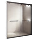 Semi Frameless Double Sliding Shower Door Tempered Glass Shower Screen Black Clearhalo 'Bathroom Remodel & Bathroom Fixtures' 'Home Improvement' 'home_improvement' 'home_improvement_shower_tub_doors' 'Shower and Tub Doors' 'shower_tub_doors' 'Showers & Bathtubs' 7188000