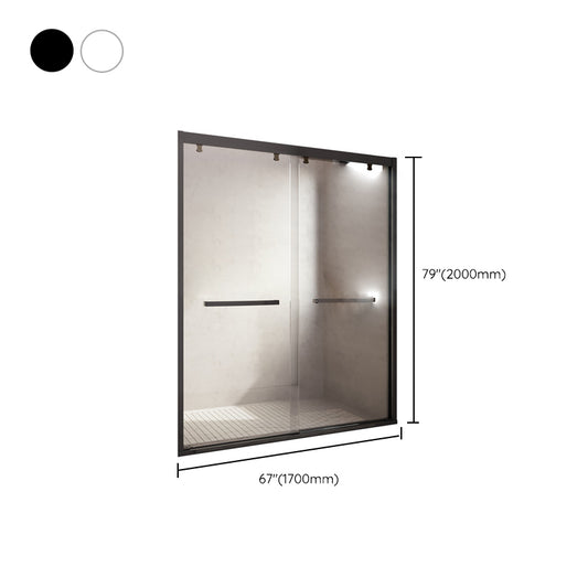 Semi Frameless Double Sliding Shower Door Tempered Glass Shower Screen Clearhalo 'Bathroom Remodel & Bathroom Fixtures' 'Home Improvement' 'home_improvement' 'home_improvement_shower_tub_doors' 'Shower and Tub Doors' 'shower_tub_doors' 'Showers & Bathtubs' 7188011