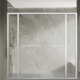 Semi Frameless Double Sliding Shower Door Clear Glass Shower Screen Clearhalo 'Bathroom Remodel & Bathroom Fixtures' 'Home Improvement' 'home_improvement' 'home_improvement_shower_tub_doors' 'Shower and Tub Doors' 'shower_tub_doors' 'Showers & Bathtubs' 7188017