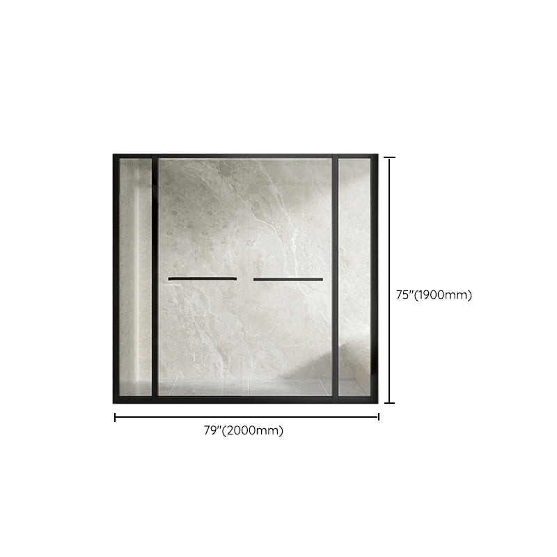 Semi Frameless Double Sliding Shower Door Clear Glass Shower Screen Clearhalo 'Bathroom Remodel & Bathroom Fixtures' 'Home Improvement' 'home_improvement' 'home_improvement_shower_tub_doors' 'Shower and Tub Doors' 'shower_tub_doors' 'Showers & Bathtubs' 7188026