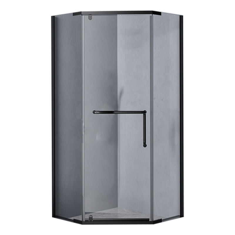 Aluminum Alloy Tempered Glass Shower Door Simple Shower Screen Black 35.4"L x 35.4"W x 78.7"H Left Clearhalo 'Bathroom Remodel & Bathroom Fixtures' 'Home Improvement' 'home_improvement' 'home_improvement_shower_tub_doors' 'Shower and Tub Doors' 'shower_tub_doors' 'Showers & Bathtubs' 7188031