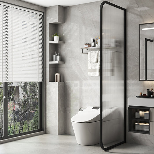 Frame Tempered Fixed Glass Panel Metal Fixed Glass Panel with Square Hardware Clearhalo 'Bathroom Remodel & Bathroom Fixtures' 'Home Improvement' 'home_improvement' 'home_improvement_shower_tub_doors' 'Shower and Tub Doors' 'shower_tub_doors' 'Showers & Bathtubs' 7188113