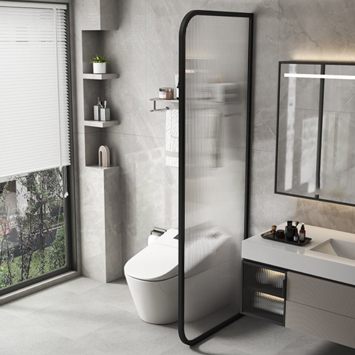 Frame Tempered Fixed Glass Panel Metal Fixed Glass Panel with Square Hardware Clearhalo 'Bathroom Remodel & Bathroom Fixtures' 'Home Improvement' 'home_improvement' 'home_improvement_shower_tub_doors' 'Shower and Tub Doors' 'shower_tub_doors' 'Showers & Bathtubs' 7188118