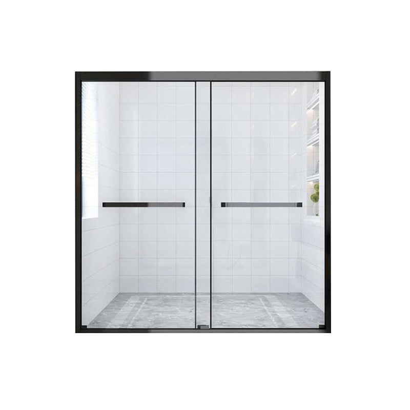 Contemporary Stainless Steel Frame Shower Bath Door Double Sliding Shower Door Clearhalo 'Bathroom Remodel & Bathroom Fixtures' 'Home Improvement' 'home_improvement' 'home_improvement_shower_tub_doors' 'Shower and Tub Doors' 'shower_tub_doors' 'Showers & Bathtubs' 7188139