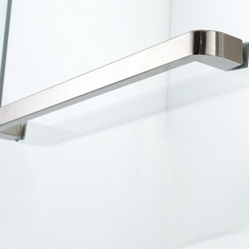 Contemporary Stainless Steel Frame Shower Bath Door Double Sliding Shower Door Clearhalo 'Bathroom Remodel & Bathroom Fixtures' 'Home Improvement' 'home_improvement' 'home_improvement_shower_tub_doors' 'Shower and Tub Doors' 'shower_tub_doors' 'Showers & Bathtubs' 7188147