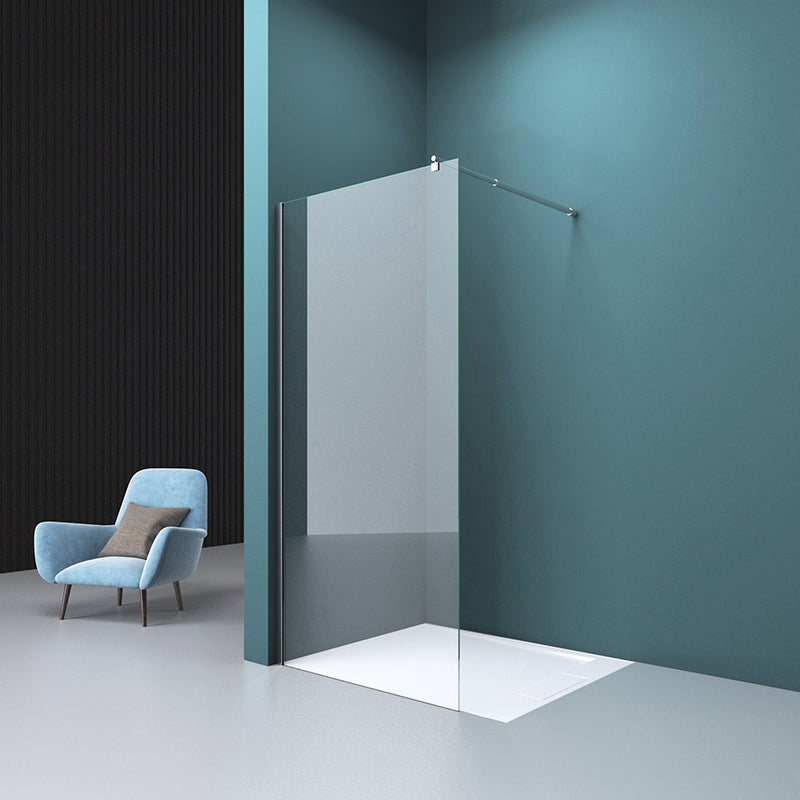 Clear Tempered Fixed Glass Panel Frameless Scratch Resistant Fixed Glass Panel 55"L x 79"H 0.3937" Clearhalo 'Bathroom Remodel & Bathroom Fixtures' 'Home Improvement' 'home_improvement' 'home_improvement_shower_tub_doors' 'Shower and Tub Doors' 'shower_tub_doors' 'Showers & Bathtubs' 7188175