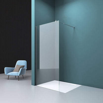 Clear Tempered Fixed Glass Panel Frameless Scratch Resistant Fixed Glass Panel 55"L x 79"H 0.3937" Clearhalo 'Bathroom Remodel & Bathroom Fixtures' 'Home Improvement' 'home_improvement' 'home_improvement_shower_tub_doors' 'Shower and Tub Doors' 'shower_tub_doors' 'Showers & Bathtubs' 7188175