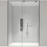 Narrow Full Frame Single Sliding Shower Door Tempered Glass Shower Door Clearhalo 'Bathroom Remodel & Bathroom Fixtures' 'Home Improvement' 'home_improvement' 'home_improvement_shower_tub_doors' 'Shower and Tub Doors' 'shower_tub_doors' 'Showers & Bathtubs' 7188198