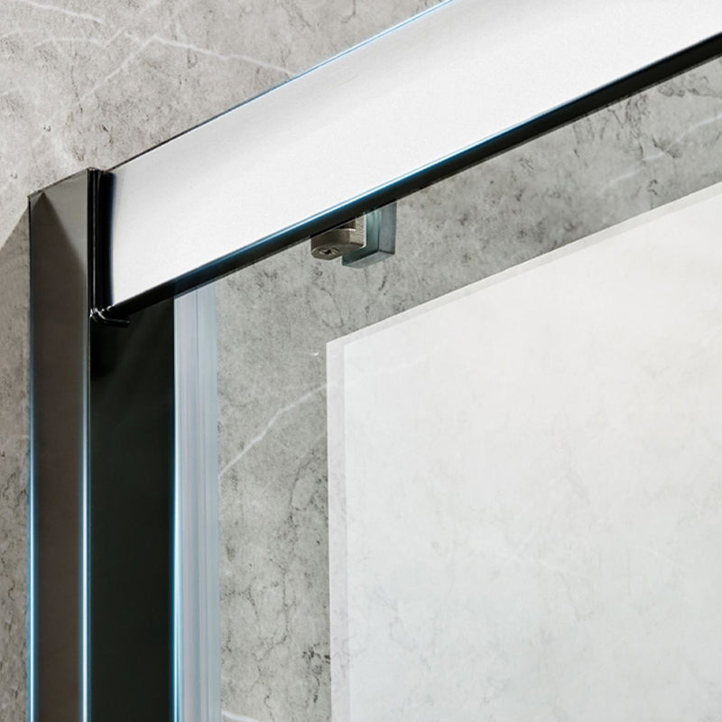 One-shaped Sliding Shower Bath Door Transparent Tempered Glass Shower Door Clearhalo 'Bathroom Remodel & Bathroom Fixtures' 'Home Improvement' 'home_improvement' 'home_improvement_shower_tub_doors' 'Shower and Tub Doors' 'shower_tub_doors' 'Showers & Bathtubs' 7188297