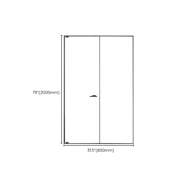 Full Narrow Frame Pivot Shower Door Tempered Glass Shower Door Clearhalo 'Bathroom Remodel & Bathroom Fixtures' 'Home Improvement' 'home_improvement' 'home_improvement_shower_tub_doors' 'Shower and Tub Doors' 'shower_tub_doors' 'Showers & Bathtubs' 7188322