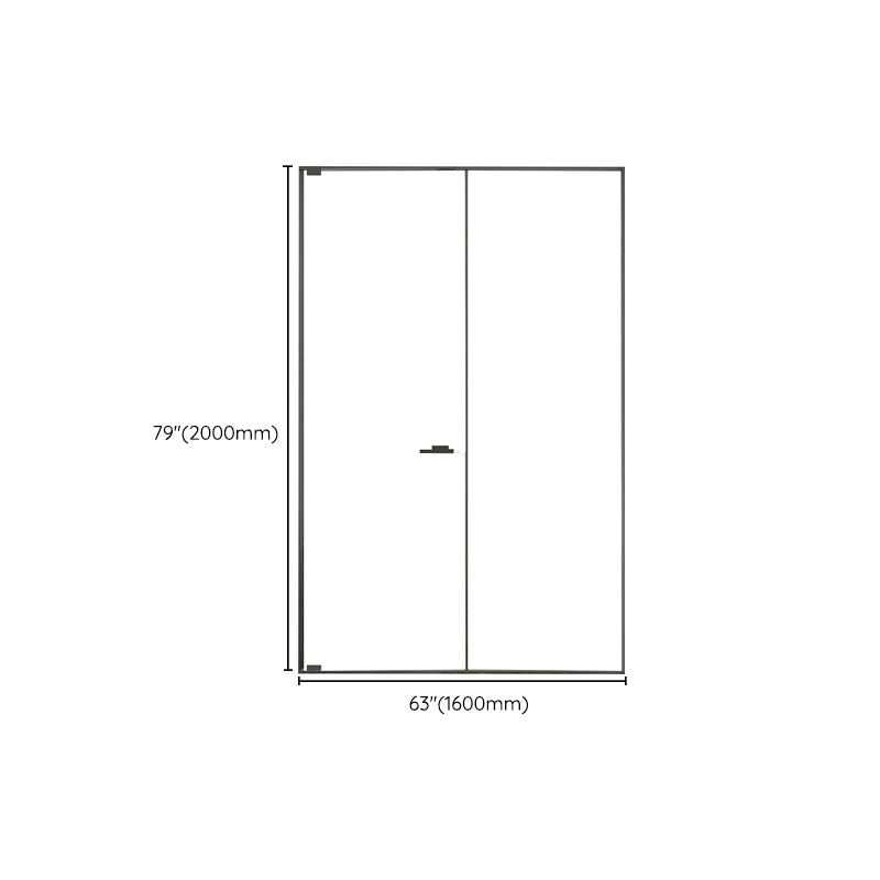Full Narrow Frame Pivot Shower Door Tempered Glass Shower Door Clearhalo 'Bathroom Remodel & Bathroom Fixtures' 'Home Improvement' 'home_improvement' 'home_improvement_shower_tub_doors' 'Shower and Tub Doors' 'shower_tub_doors' 'Showers & Bathtubs' 7188324
