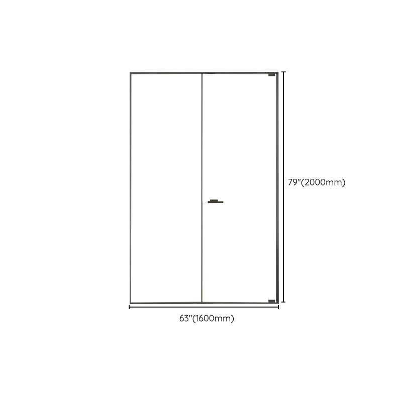 Full Narrow Frame Pivot Shower Door Tempered Glass Shower Door Clearhalo 'Bathroom Remodel & Bathroom Fixtures' 'Home Improvement' 'home_improvement' 'home_improvement_shower_tub_doors' 'Shower and Tub Doors' 'shower_tub_doors' 'Showers & Bathtubs' 7188325
