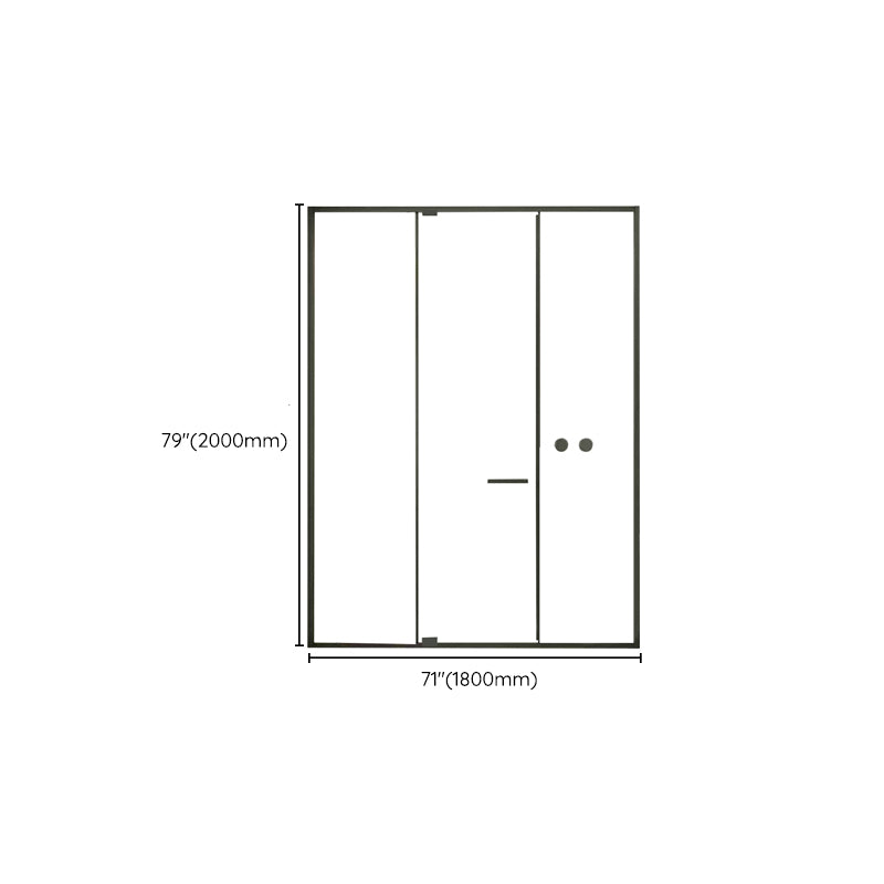 Full Narrow Frame Pivot Shower Door Tempered Glass Shower Door Clearhalo 'Bathroom Remodel & Bathroom Fixtures' 'Home Improvement' 'home_improvement' 'home_improvement_shower_tub_doors' 'Shower and Tub Doors' 'shower_tub_doors' 'Showers & Bathtubs' 7188329