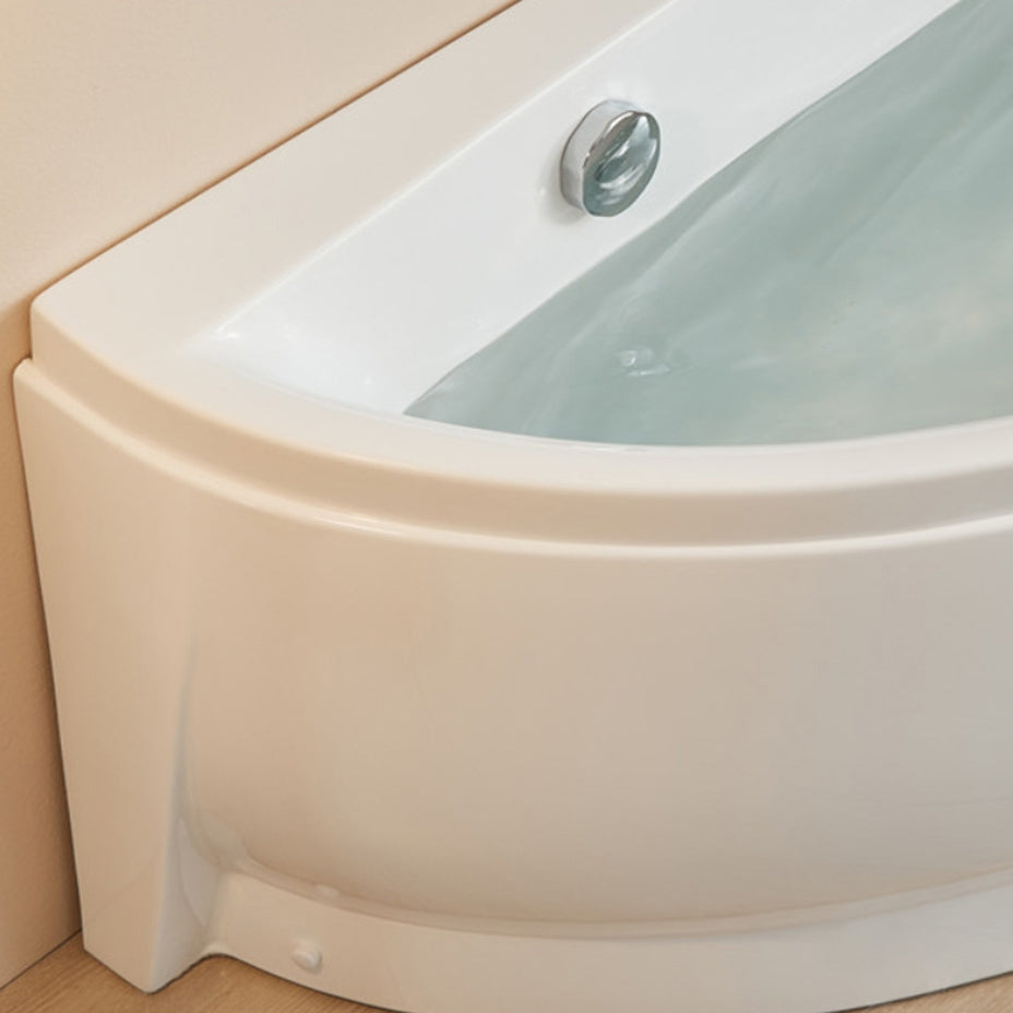 Acrylic Corner Modern Bathtub Acrylic White Soaking Back to Wall Bath Clearhalo 'Bathroom Remodel & Bathroom Fixtures' 'Bathtubs' 'Home Improvement' 'home_improvement' 'home_improvement_bathtubs' 'Showers & Bathtubs' 7189581