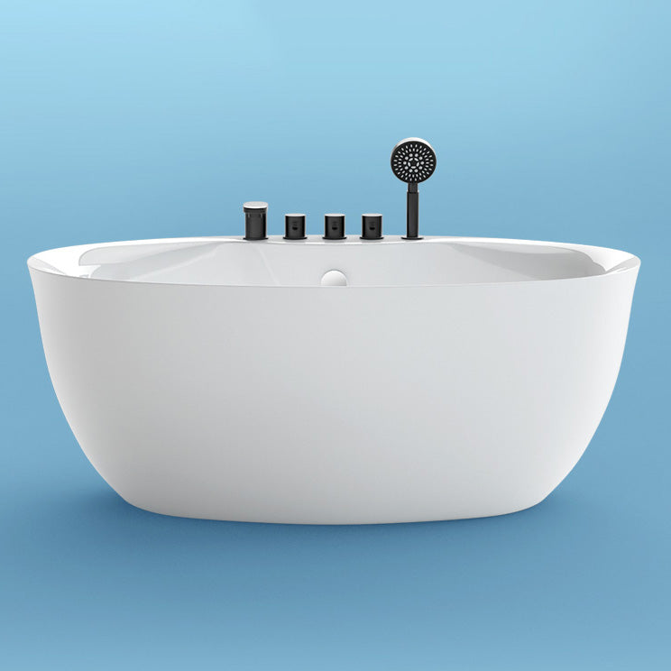 Antique Finish Soaking Bathtub Back to Wall Modern Oval Bath Tub Clearhalo 'Bathroom Remodel & Bathroom Fixtures' 'Bathtubs' 'Home Improvement' 'home_improvement' 'home_improvement_bathtubs' 'Showers & Bathtubs' 7194728