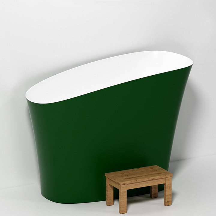 Antique Finish Soaking Oval Bath Stand Alone Modern Bathtub (Stool not Included) Green Tub Clearhalo 'Bathroom Remodel & Bathroom Fixtures' 'Bathtubs' 'Home Improvement' 'home_improvement' 'home_improvement_bathtubs' 'Showers & Bathtubs' 7194750