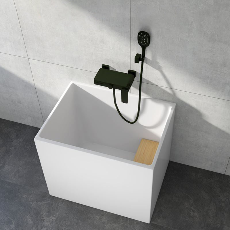 Modern Rectangular Acrylic Bathtub Freestanding Soaking Center Bath (Board not Included) 31"L x 24"W x 27"H Tub with Wall Mounted Faucets Clearhalo 'Bathroom Remodel & Bathroom Fixtures' 'Bathtubs' 'Home Improvement' 'home_improvement' 'home_improvement_bathtubs' 'Showers & Bathtubs' 7194769