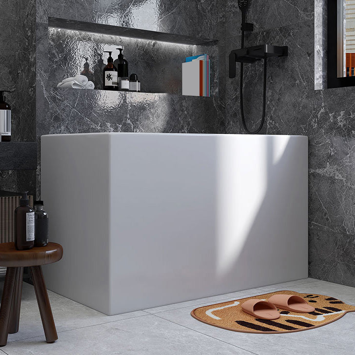 Modern Rectangular Acrylic Bathtub Freestanding Soaking Center Bath (Board not Included) Clearhalo 'Bathroom Remodel & Bathroom Fixtures' 'Bathtubs' 'Home Improvement' 'home_improvement' 'home_improvement_bathtubs' 'Showers & Bathtubs' 7194770
